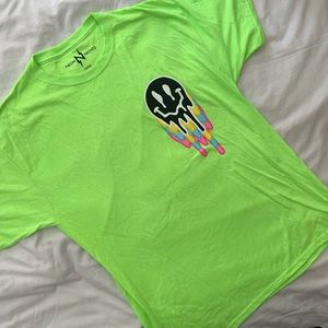 Mens Neon Melting Smiley Face T-Shirt